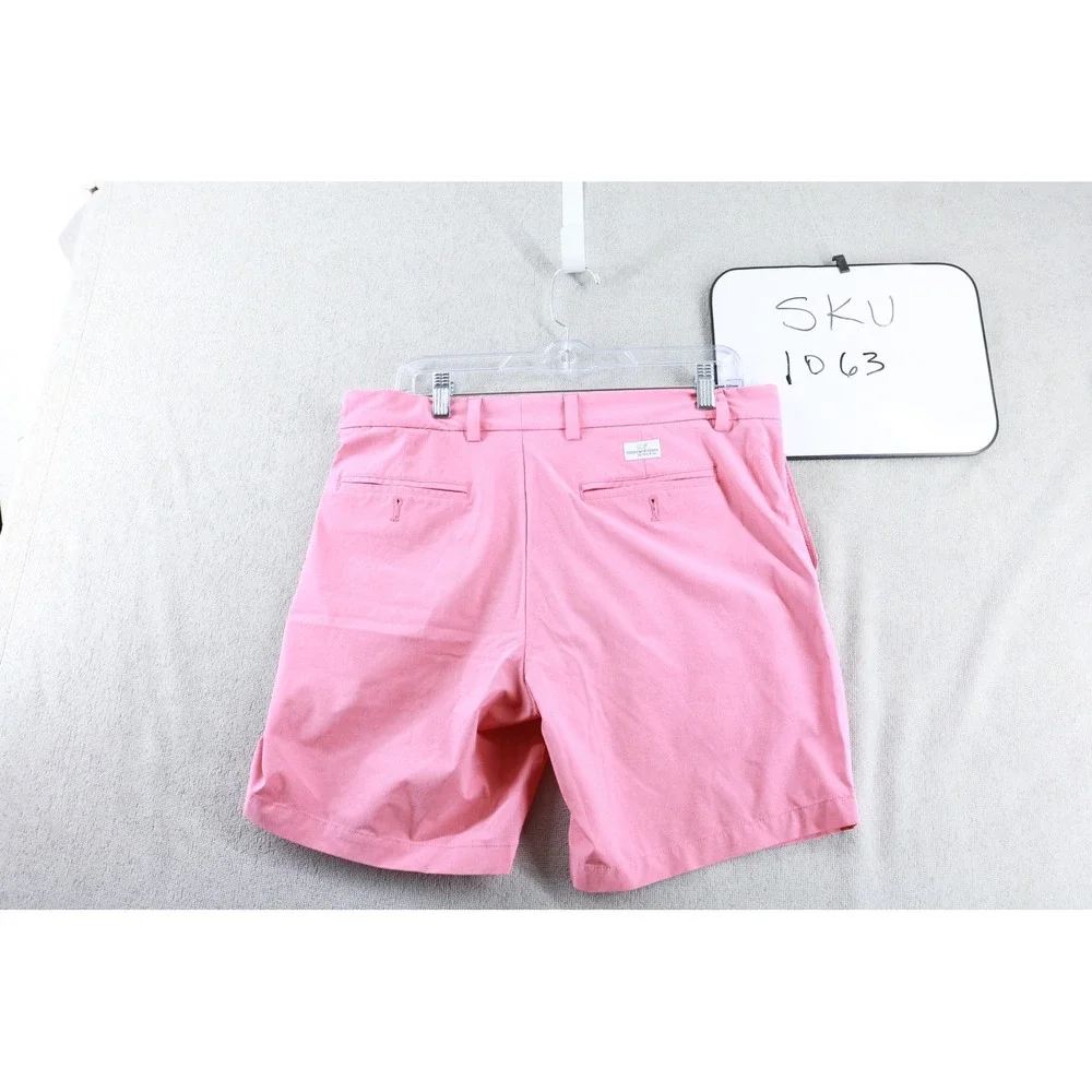 Vineyard Vines Performance Shorts Mens 33 Pink 1H0443 Stretch Golf Flat Front